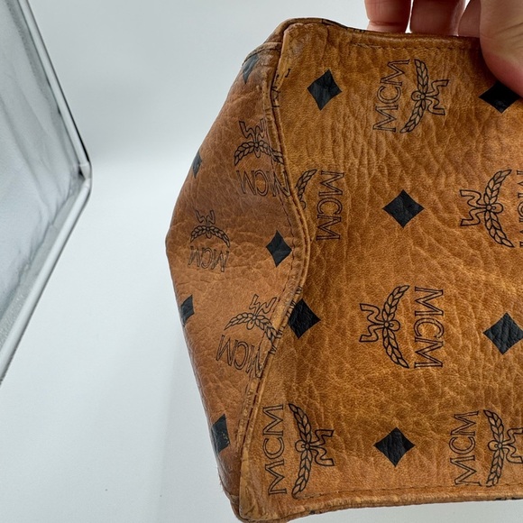 MCM Vintage Visetos Monogram Cognac Large Shopper Tote Carryall Shoulder Bag EUC - Picture 7 of 17